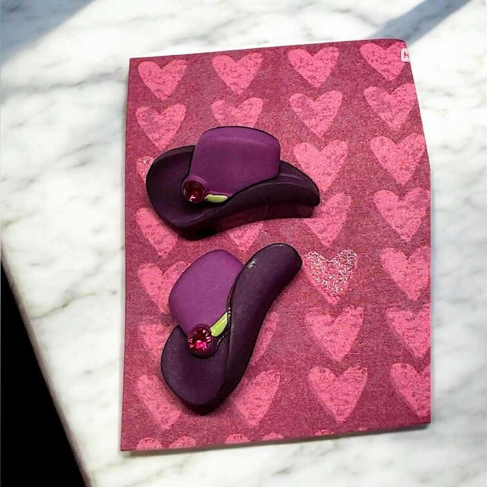 Cowboy hat Chic Purple Women's Earrings
